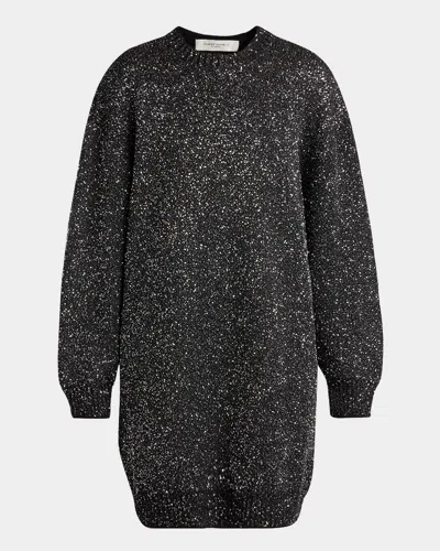 Golden Goose Journey Sparkly Sweatshirt Dress In Black