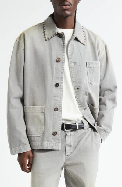 GOLDEN GOOSE GOLDEN GOOSE JOURNEY STUDDED COTTON TWILL CHORE JACKET