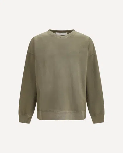 Golden Goose Journey Unisex Crew Neck In Garment-dyed Cotton Fleece In Green