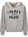 Golden Goose Grey Hoodie With Logo In Gray