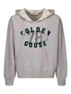 Golden Goose Vintage-inspired Unisex Hoodie With Ribbed Sides In Grey