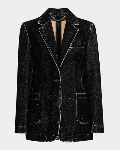 Golden Goose Journey Velvet-effect Jacket In Black