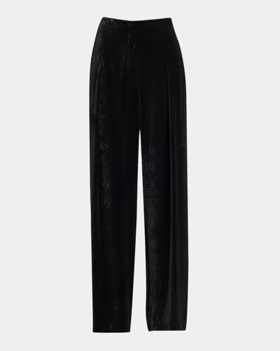 Golden Goose Journey Velvet-effect Loose Pants In Black  