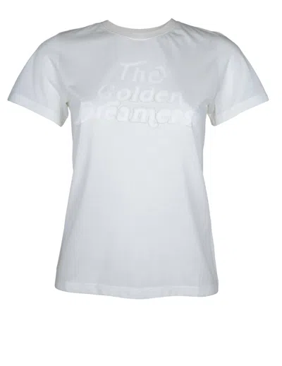 Golden Goose Journey Viscose T-shirt With Front Print In White