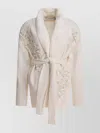 Golden Goose Belted Knitted Cardigan In White