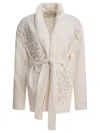 Golden Goose Belted Knitted Cardigan In White