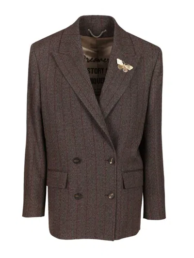 Golden Goose Journey W's Db Blazer W Tunnel Pinstripe Tailoring Jackets Brown