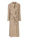 Golden Goose Journey Double Breasted Coat In Neutral