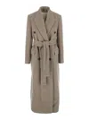 Golden Goose Journey Ws Double Breasted Coat With Detachable Belt Casentino Wool In Gray