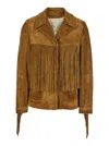 Golden Goose Women Olinda Fringed Jacket In Brown