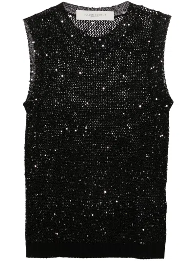 GOLDEN GOOSE GOLDEN GOOSE JOURNEY W'S KNIT TANK TOP SEQUINS MESH