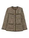 Golden Goose Coffee-colored Wool Tweed Jacket In Brown