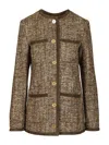 Golden Goose Journey Boxy Tweed Jacket In Green