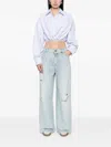 Golden Goose Wide Leg Boyfriend Jeans With Distressed Details