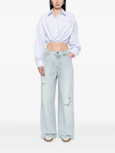 GOLDEN GOOSE GOLDEN GOOSE JOURNEY W'S MELODY BOYFRIEND PANT DESTOYED BLEACHED DENIM