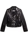 Golden Goose Black Leather Jacket With A Glossy Effect In Black
