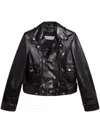 Golden Goose Black Leather Jacket With A Glossy Effect In Black