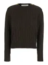 Golden Goose Journey W's Ofra Regular Knit Crewneck Shoulder Botton Wool Cable In Brown