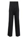 Golden Goose Journey W's Sartorial Pleated Flavia Pant Pinstripe Vw Trousers Blue In Black