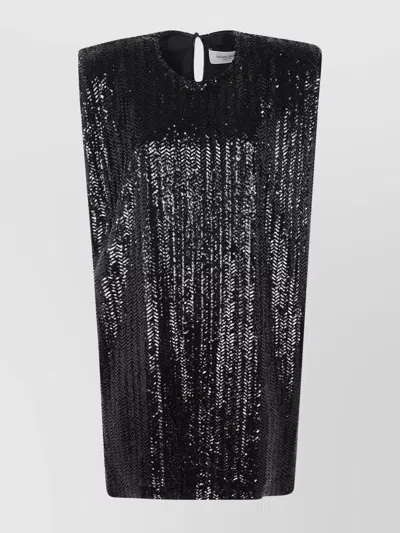 GOLDEN GOOSE JOURNEY W'S SLEEVELESS T-SHIRT DRESS SHOULDERPADS PAILLETTES