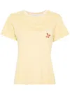 Golden Goose Doris Crew Neck T-shirt With Whipstitch Trim In Raffia/ Heritage White/ Urban Red