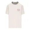 Golden Goose Text-embroidered T-shirt In Wht Blue Rd