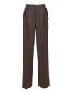Golden Goose Journey W's Wide Leg Pant Naomi Pinstripe Wool Trousers Brown In Brown