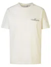 Golden Goose Cotton T-shirt With Cursive Logo Printed On The Front. In Beige