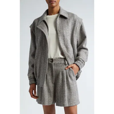 Golden Goose Journey Wool Blend Herringbone Bomber Jacket