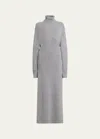 Golden Goose Journey Wool Turtleneck Maxi Dress In Grey Melange