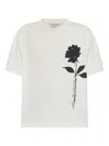 Golden Goose Deluxe Brand Rose Printed Crewneck T-shirt In White