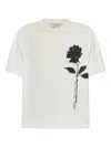 Golden Goose Deluxe Brand Rose Printed Crewneck T-shirt In White