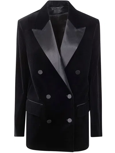 Golden Goose Black Velvet Jacket With Satin Lapels