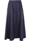 Golden Goose "journey W`s" Circle Skirt With Flap Pockets Detail Pinstripe Clothing In Blue
