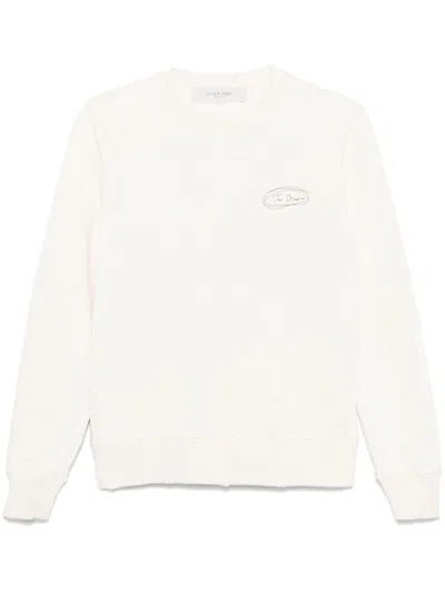 Golden Goose Journey W`s Crew Neck Sweatshirt Organic Cotton Fleece Lettering Printed On Back