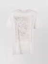 Golden Goose Crew-neck T-shirt Floral Print In White
