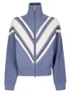 Golden Goose Journey Ws Full Zip Odilia Knit Jacquard V Style In Purple