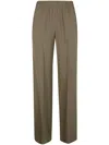 Golden Goose Brittany Beige Pants With Logo Charm Detail On The Rear And All-over Striped Motif In Viscose Blend  In Beige