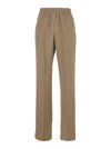 Golden Goose Brittany Beige Pants With Logo Charm Detail On The Rear And All-over Striped Motif In Viscose Blend  In Travertine