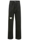 Golden Goose Deluxe Brand Embellished Distressed Trousers In Black