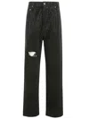 Golden Goose Deluxe Brand Embellished Distressed Trousers In Black