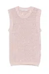 Golden Goose Mesh Knit Top With Sequins And Contrasting Details