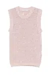 Golden Goose Mesh Knit Top With Sequins And Contrasting Details In Pink