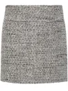 Golden Goose Miniskirt In Black And White Bouclé Cotton In 90422 Black/vintage White