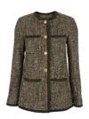 Golden Goose Journey Ws Long Boxy Jacket W Patch Pockets And Leather Details In Brown