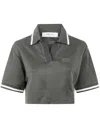 Golden Goose "journey W`s" Medium Crop Polo Fluid Jersey Knitted Rib Micro Piquet Tonal Embroidery C