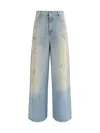 Golden Goose Journey Ws Melody Boyfriend Pant Cotton In Blue