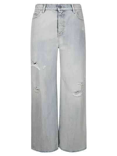 Golden Goose Journey Ws Melody Boyfriend Pant Destoyed Bleache In Blue