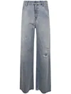 Golden Goose Journey W`s Melody Boyfriend Pant Destoyed Bleached Denim Clothing In Blue