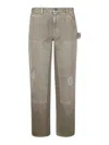 Golden Goose Journey Ws Painter Pant Destroyed Pinstripes Cott In Blue